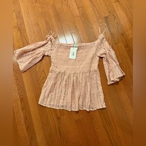 Lace Pink Babydoll Top (L)